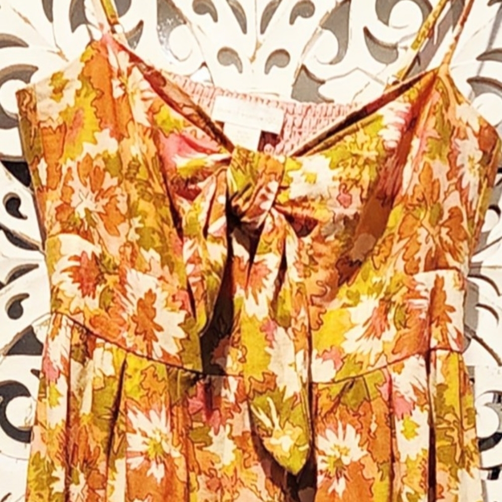 HOUSE OF HARLOW 196 P0 BOHEMIAN TIERED MAXI DRESS SMOKED BACK WOMENS SIZE XS - Picture 7 of 11